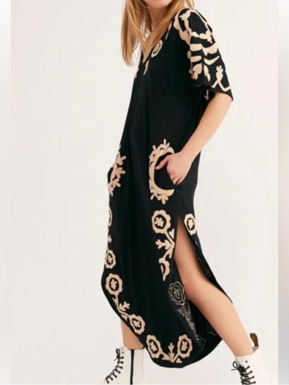 Free people maxi dress boho summer size M black